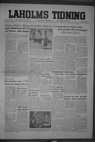 Förstasidan, Fredag 4 februari 1955