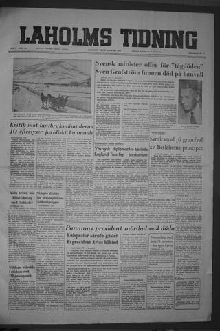 Förstasidan, Tisdag 4 januari 1955