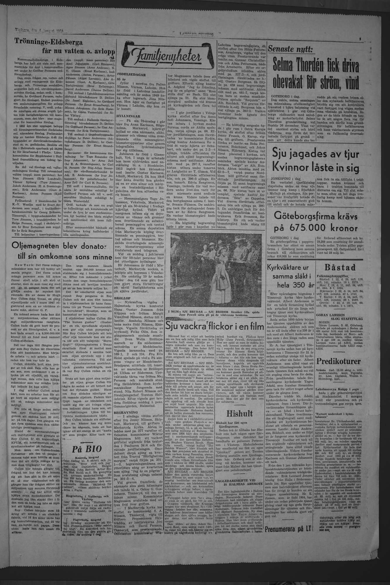 Laholms Tidning Tisdag 4 januari 1955, sida 3