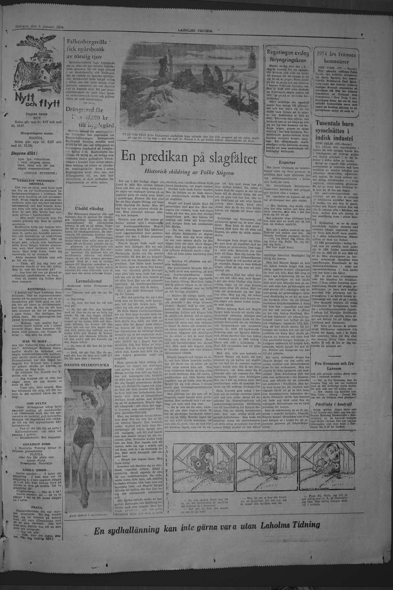 Laholms Tidning Tisdag 4 januari 1955, sida 7