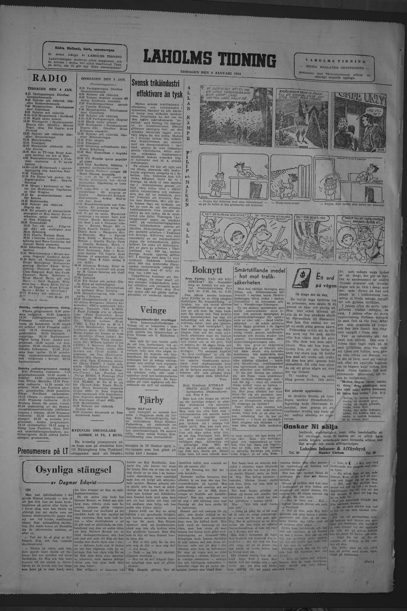 Laholms Tidning Tisdag 4 januari 1955, sida 8