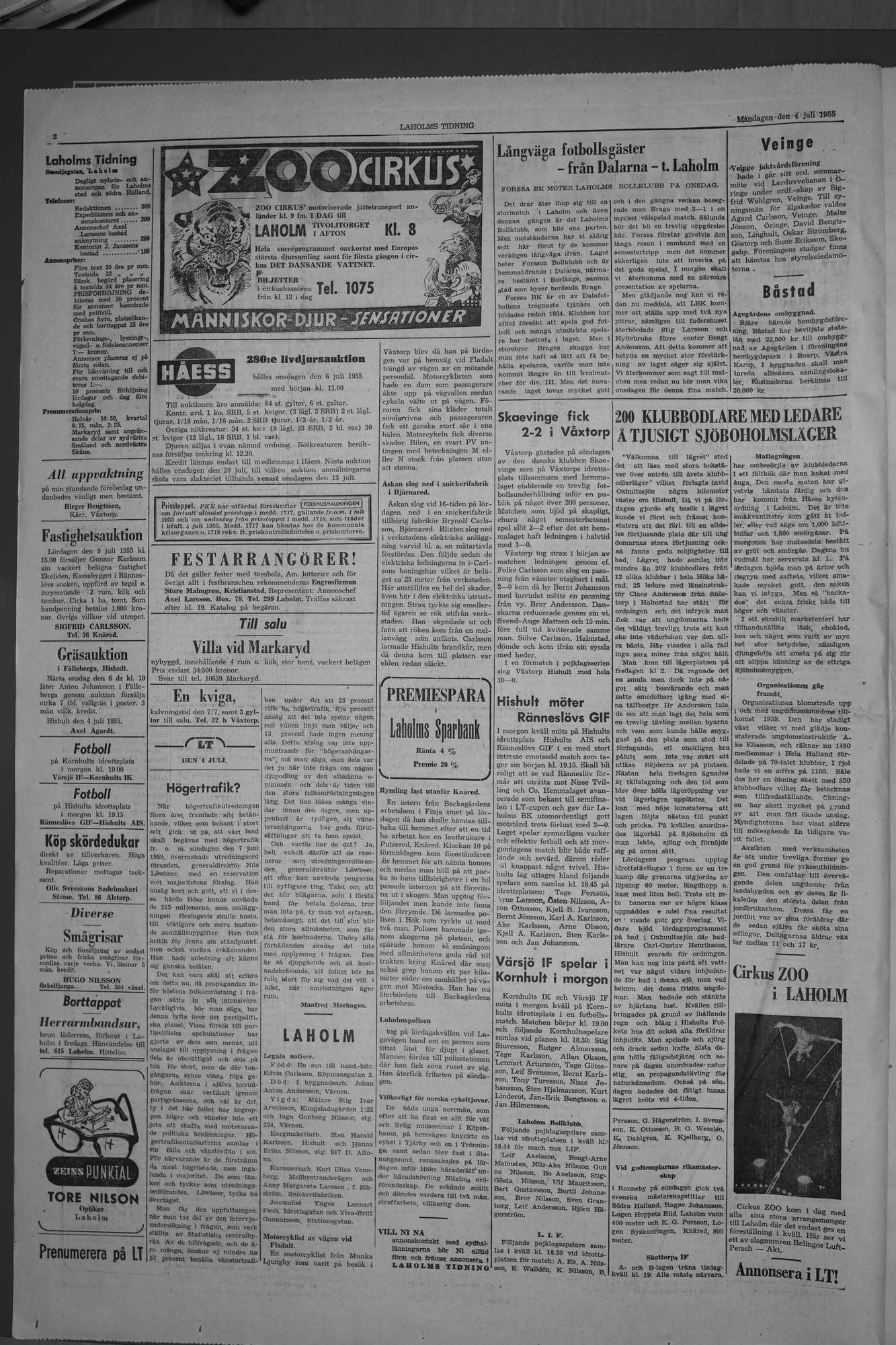 Laholms Tidning Måndag 4 juli 1955, sida 2