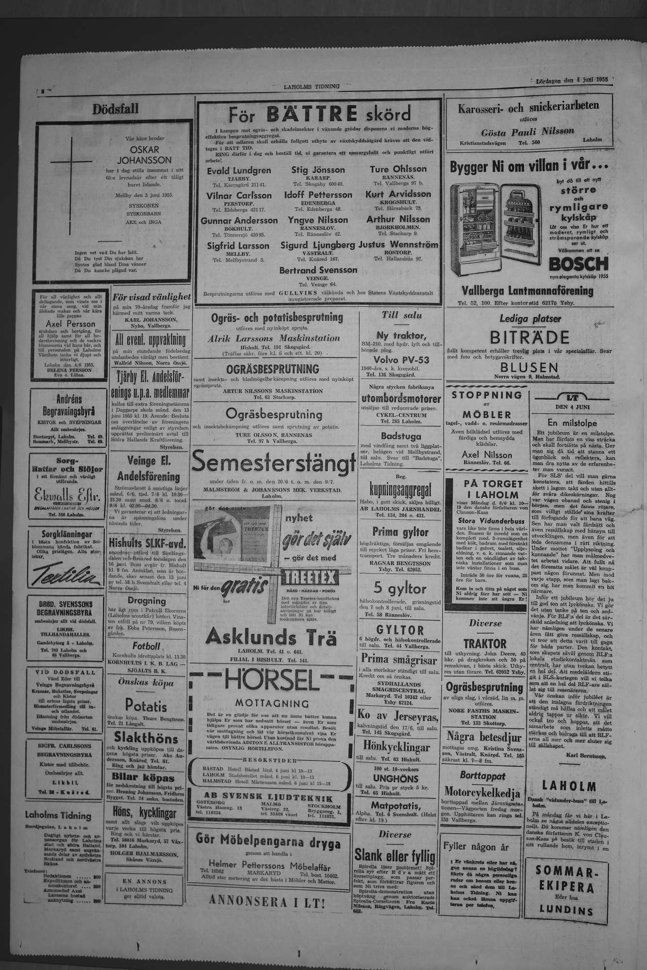 Laholms Tidning Lördag 4 juni 1955, sida 2