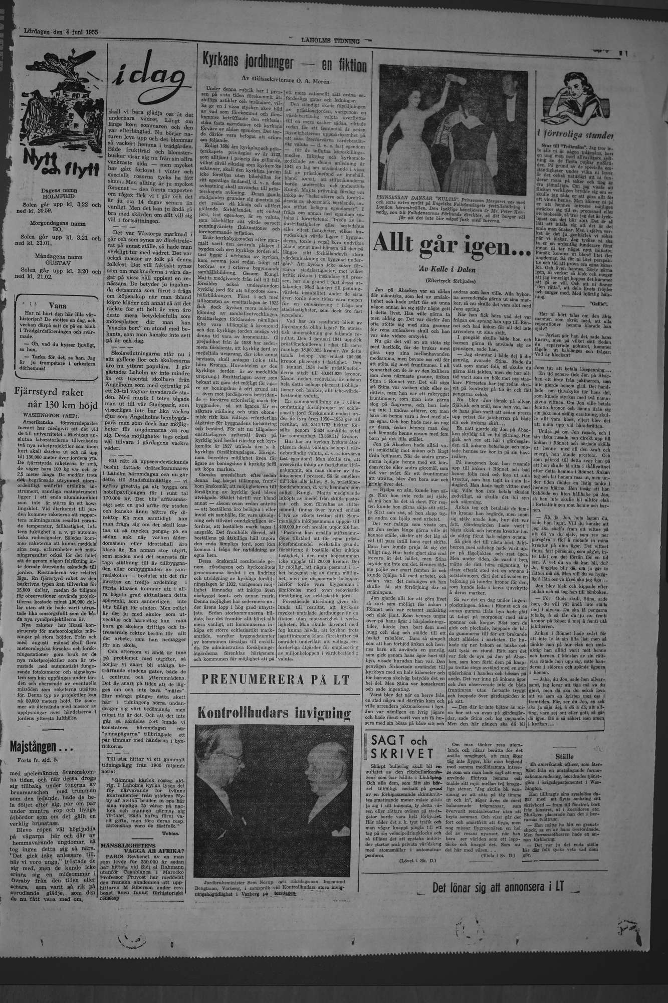 Laholms Tidning Lördag 4 juni 1955, sida 7