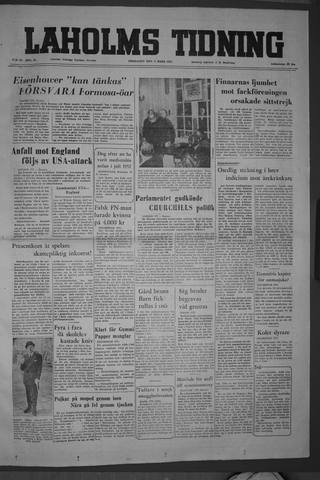 Förstasidan, Fredag 4 mars 1955
