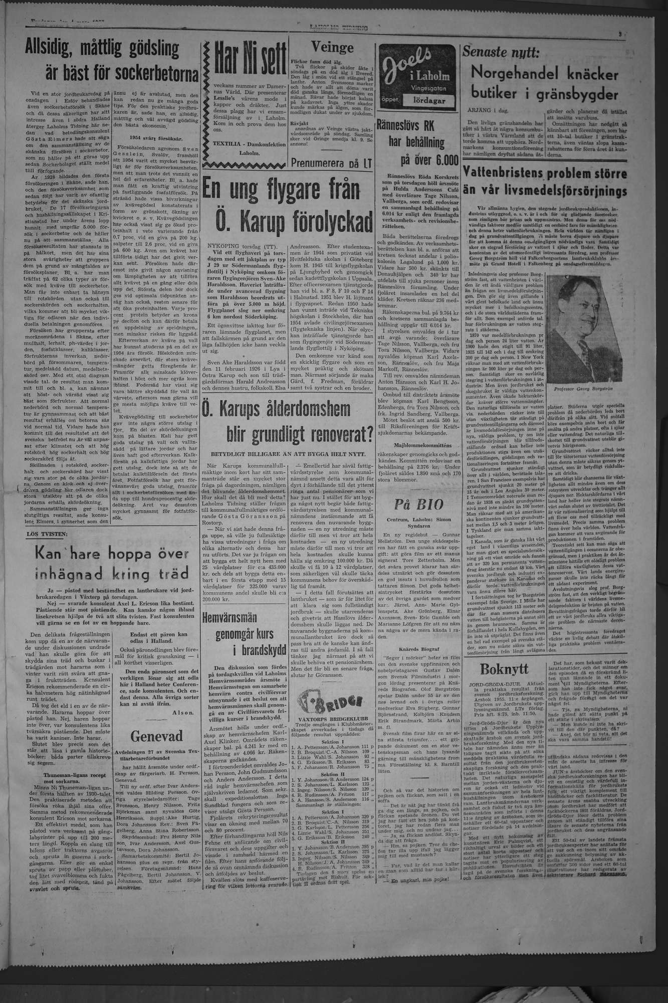 Laholms Tidning Fredag 4 mars 1955, sida 3