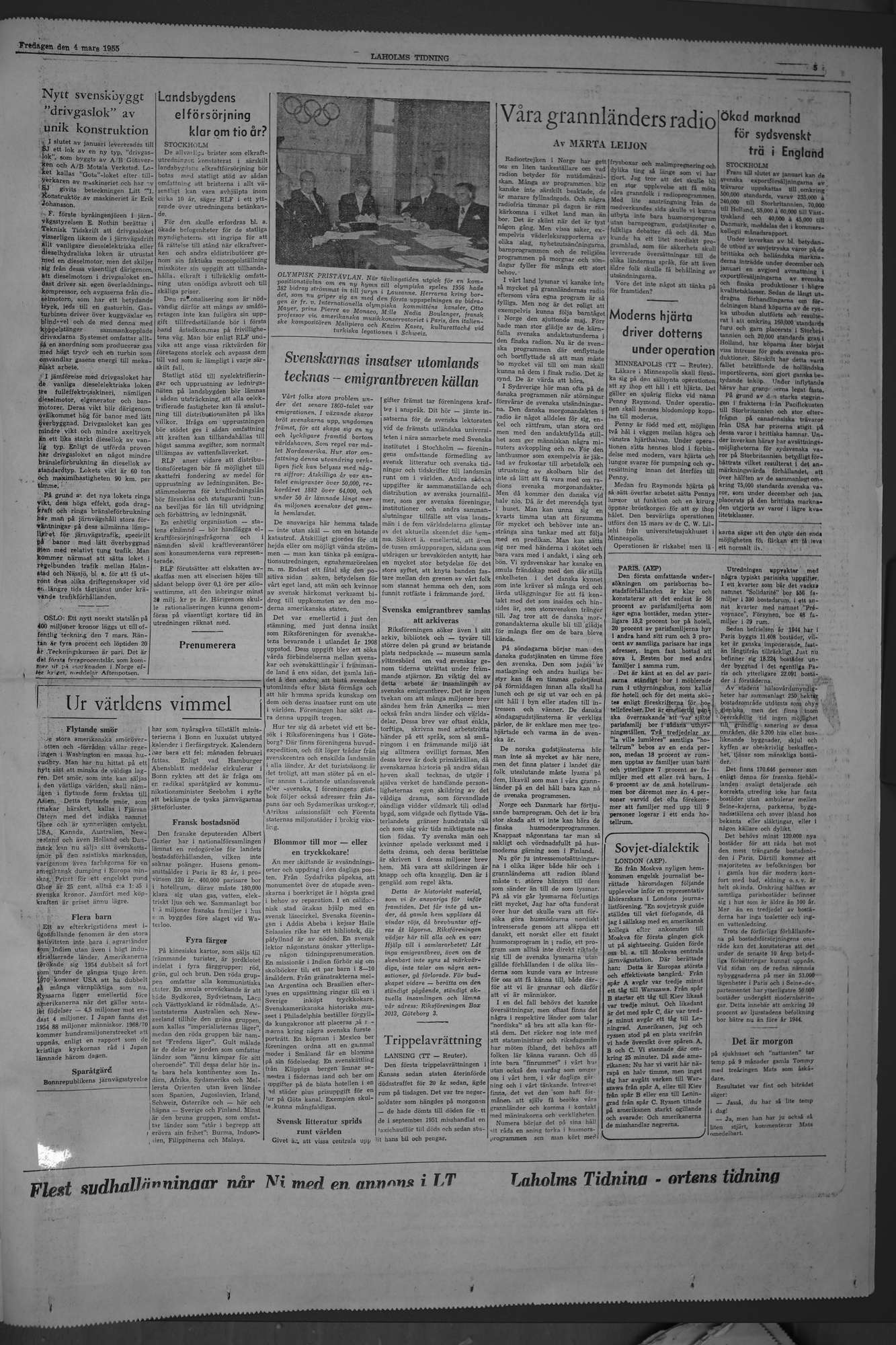 Laholms Tidning Fredag 4 mars 1955, sida 5