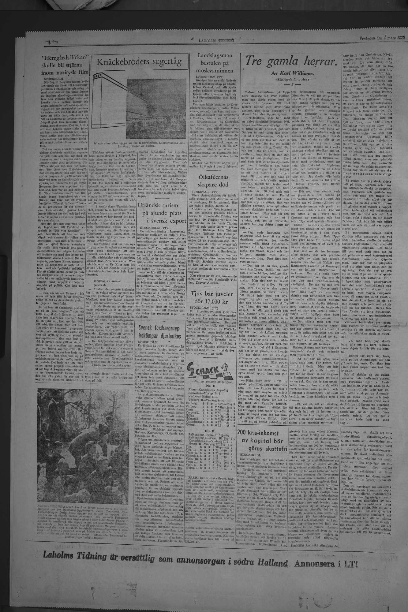 Laholms Tidning Fredag 4 mars 1955, sida 6