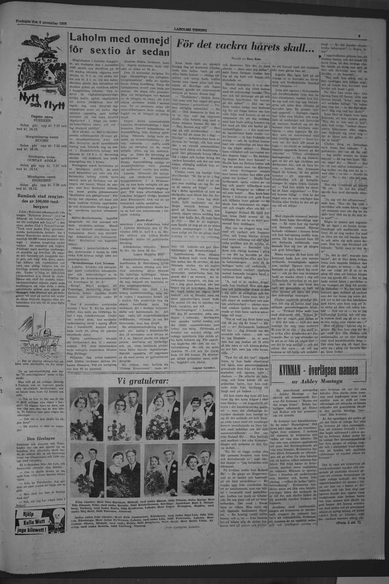 Laholms Tidning Fredag 4 november 1955, sida 5