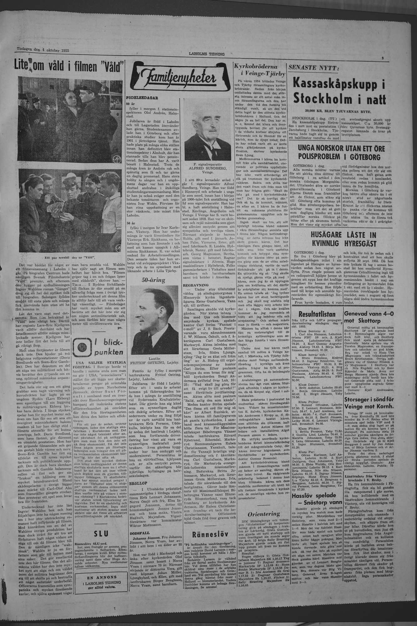 Laholms Tidning Tisdag 4 oktober 1955, sida 3