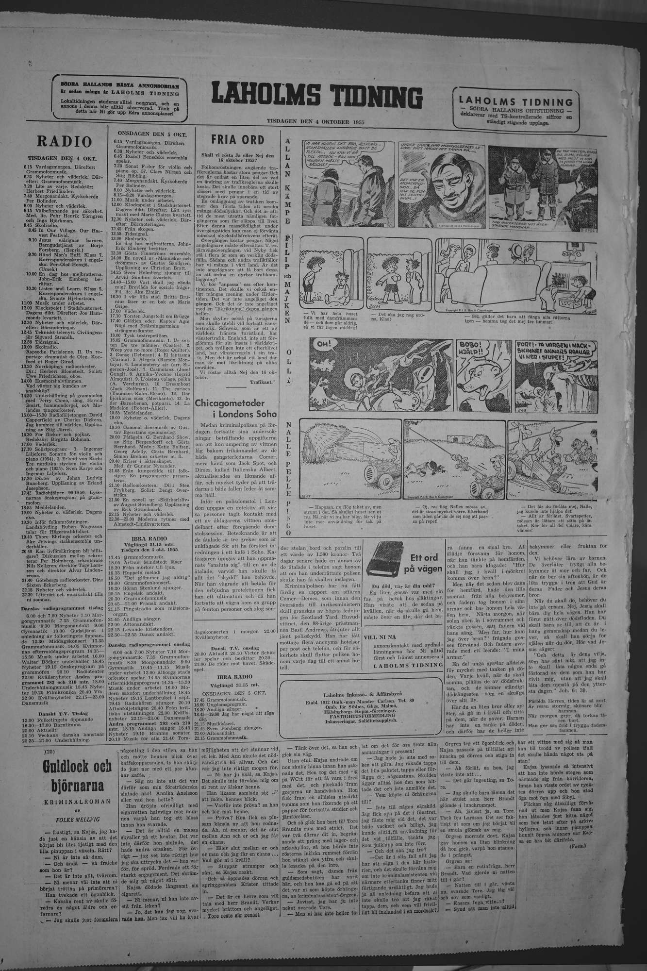 Laholms Tidning Tisdag 4 oktober 1955, sida 6