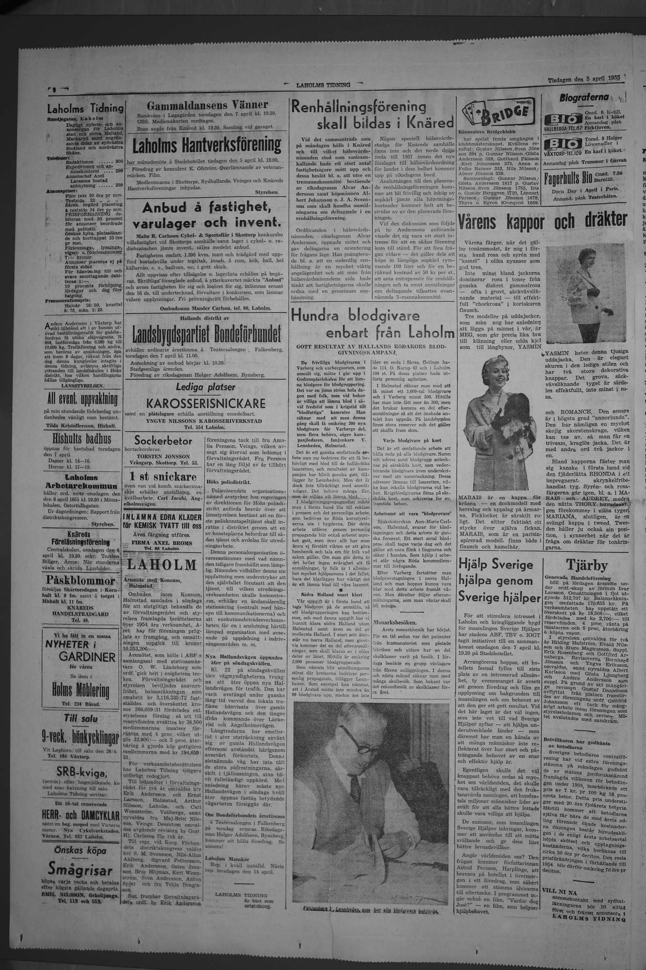 Laholms Tidning Tisdag 5 april 1955, sida 2