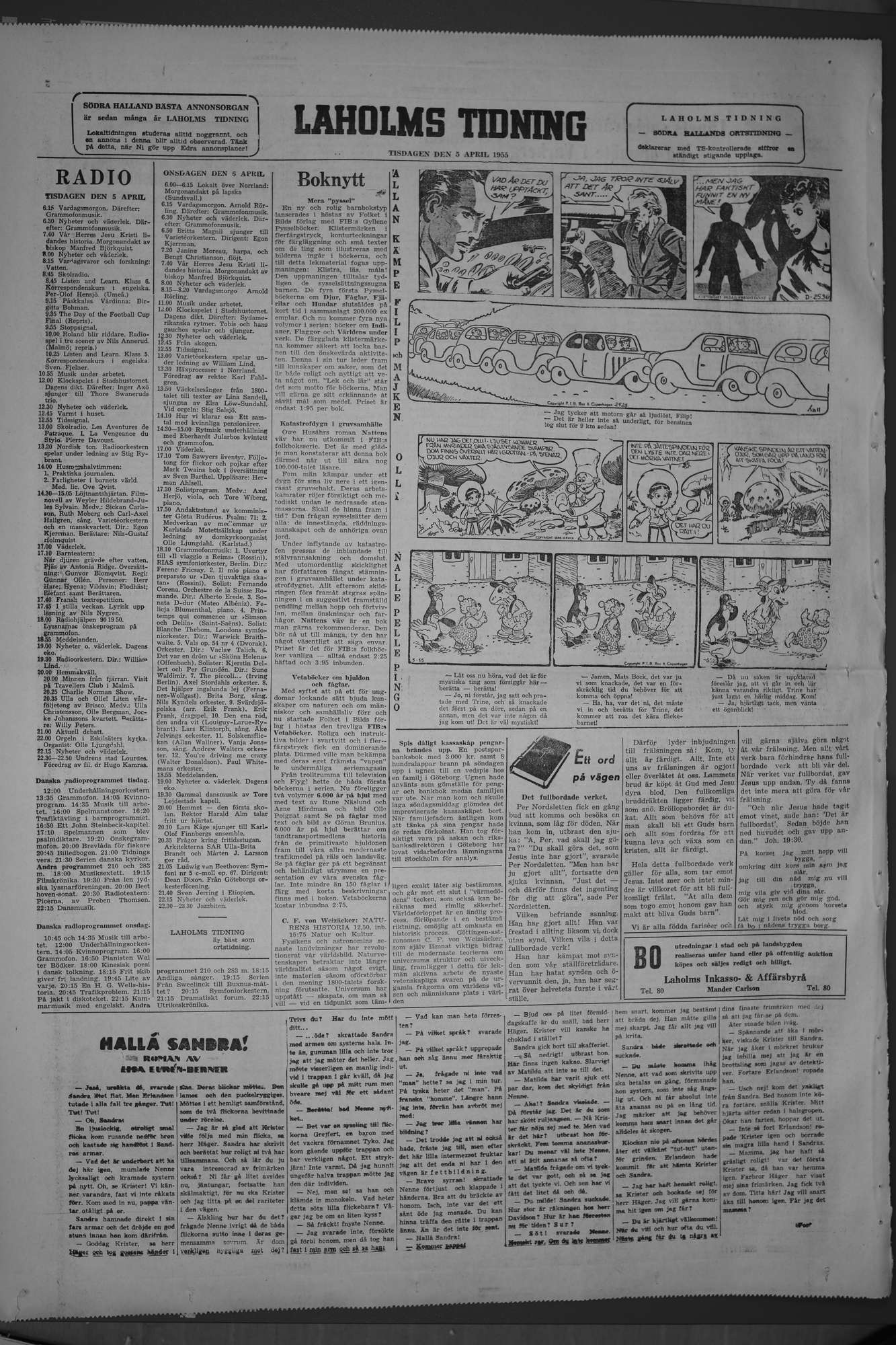 Laholms Tidning Tisdag 5 april 1955, sida 6
