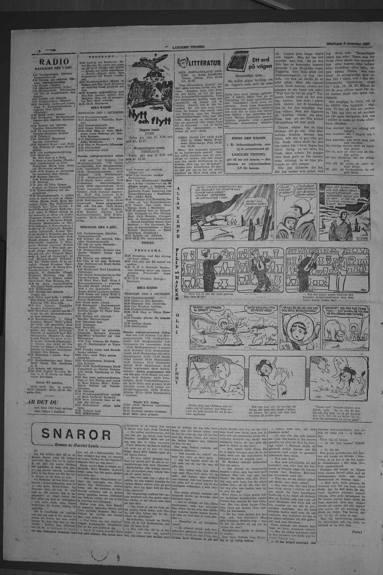 Laholms Tidning Måndag 5 december 1955, sida 6