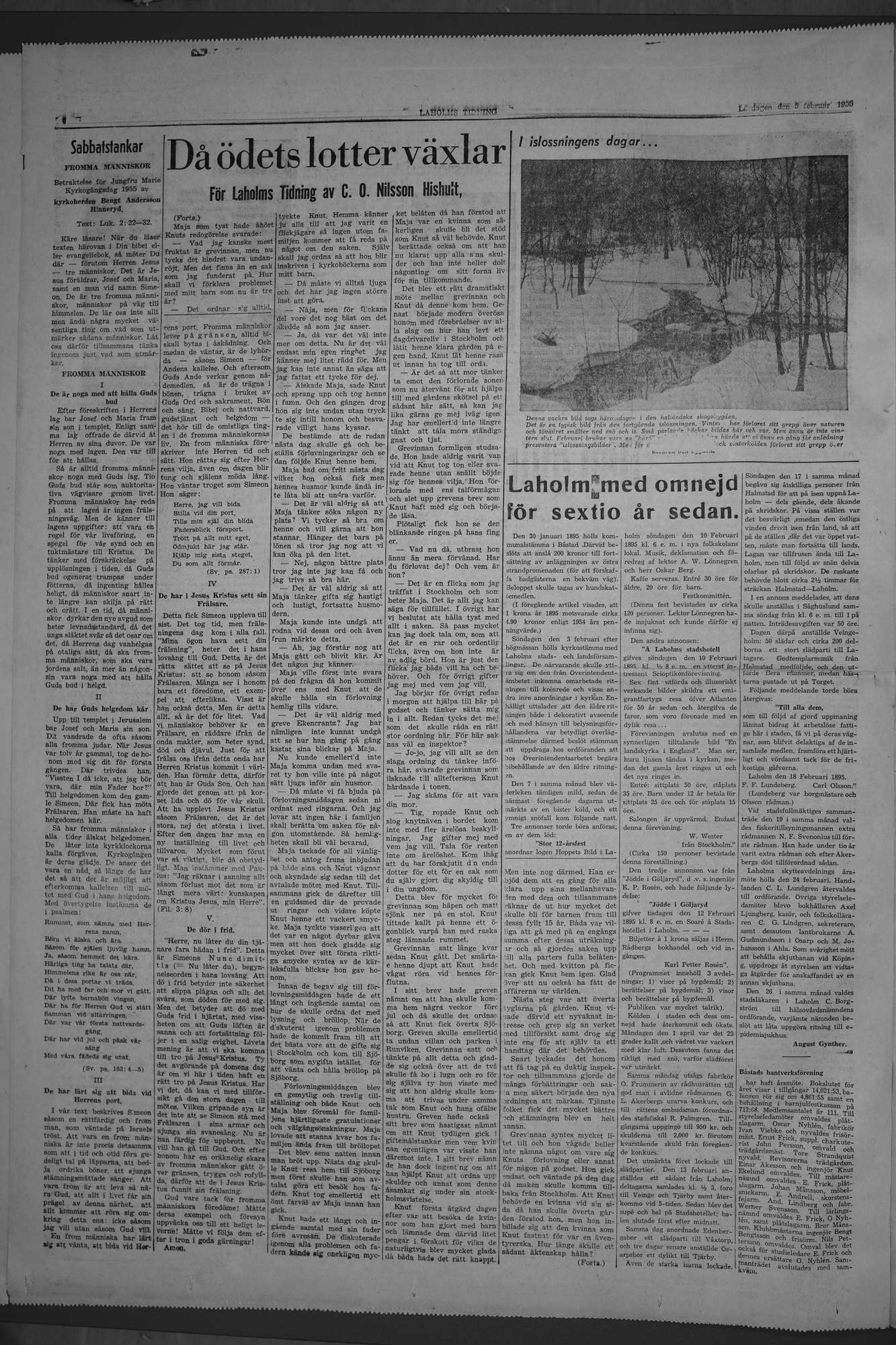 Laholms Tidning Lördag 5 februari 1955, sida 6