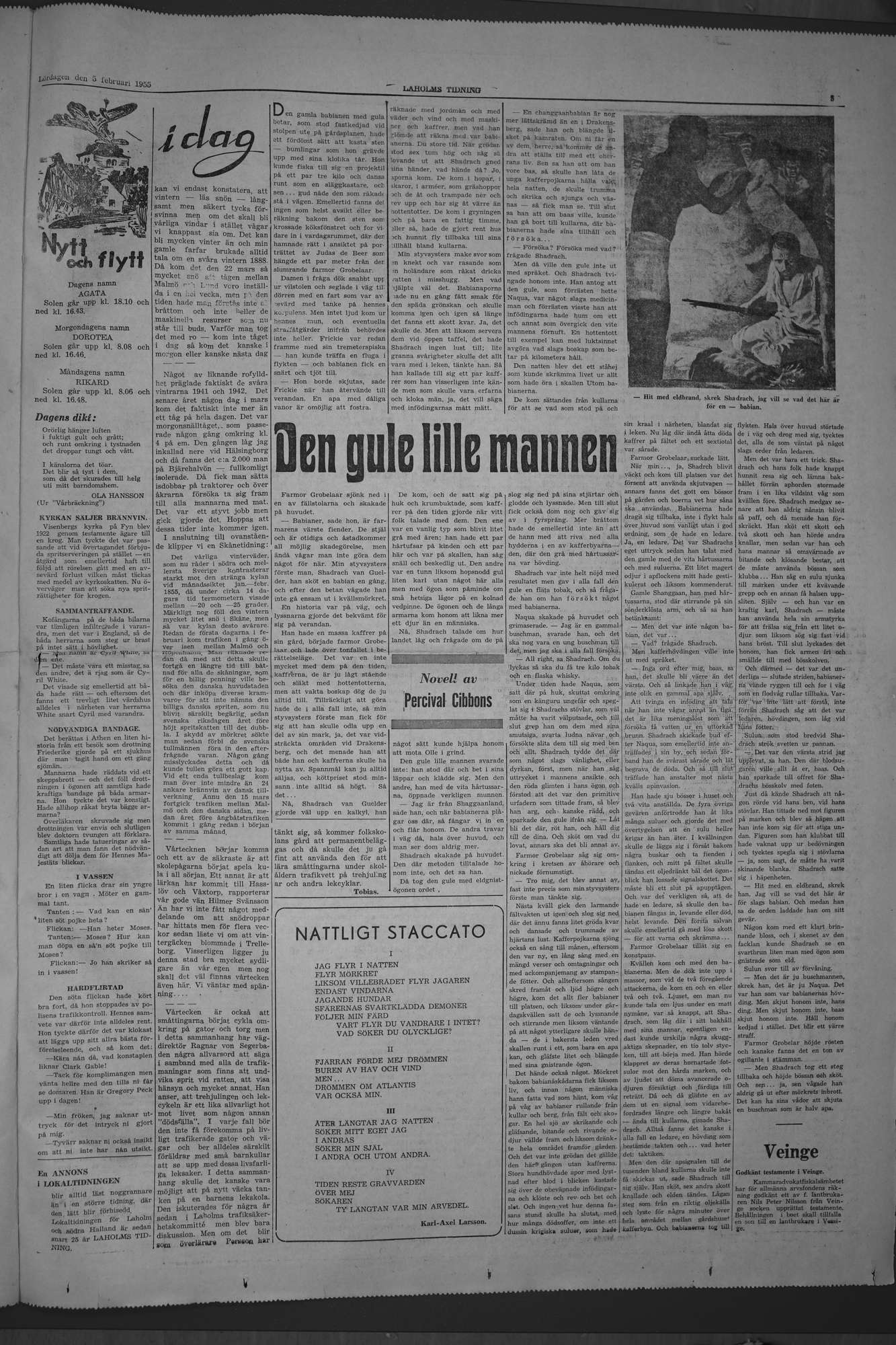 Laholms Tidning Lördag 5 februari 1955, sida 7