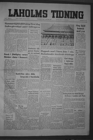 Förstasidan, Onsdag 5 januari 1955