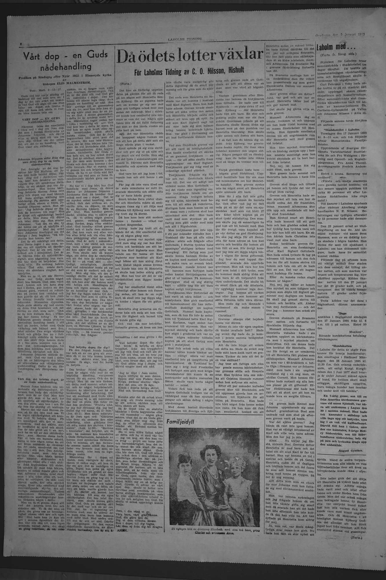 Laholms Tidning Onsdag 5 januari 1955, sida 6