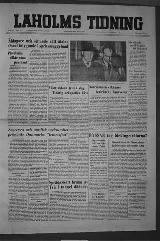 Förstasidan, Torsdag 5 maj 1955