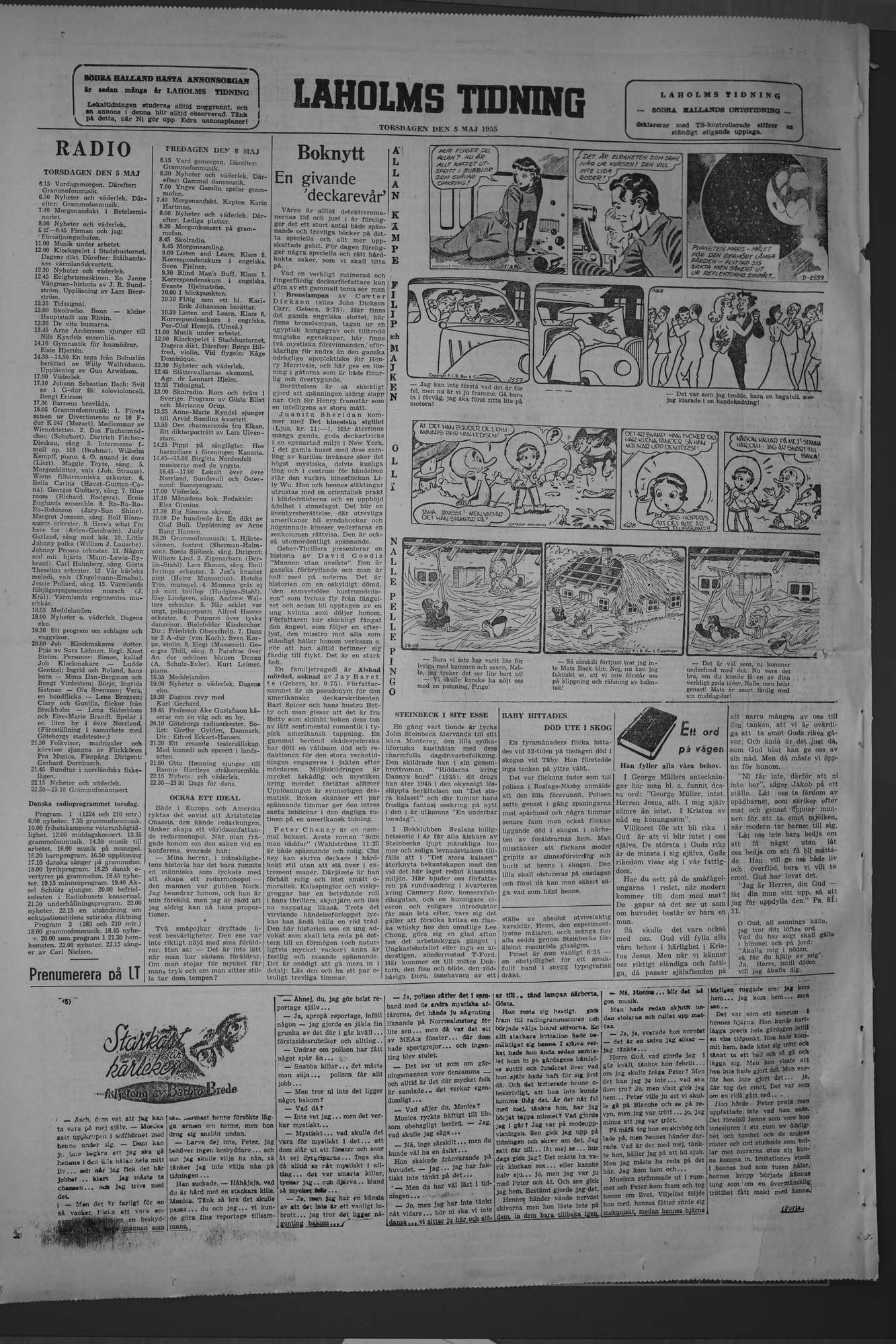 Laholms Tidning Torsdag 5 maj 1955, sida 8