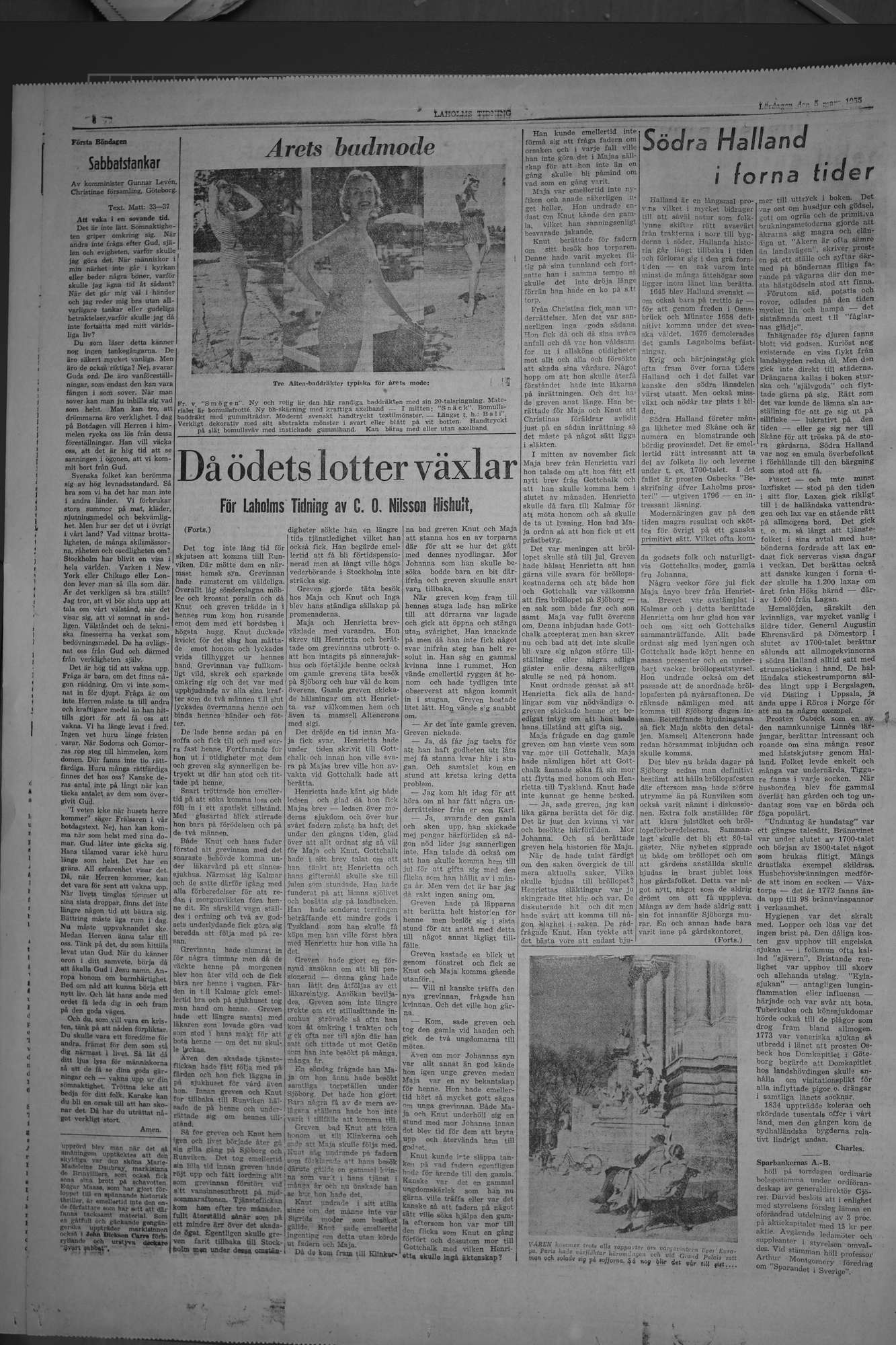 Laholms Tidning Lördag 5 mars 1955, sida 6