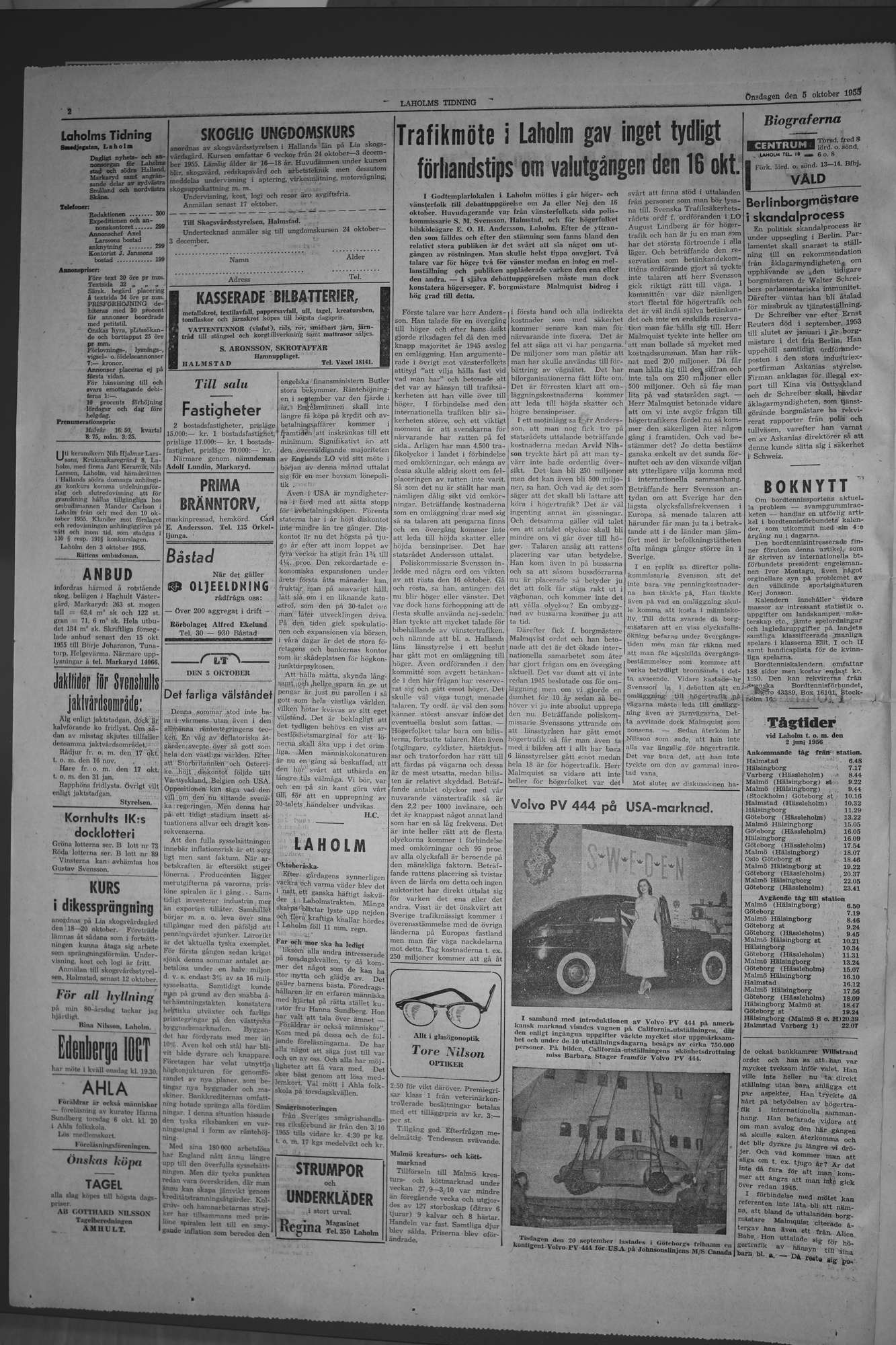 Laholms Tidning Onsdag 5 oktober 1955, sida 2