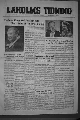 Förstasidan, Onsdag 6 april 1955