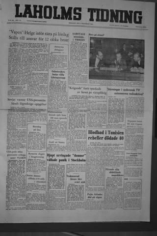 Förstasidan, Tisdag 6 december 1955