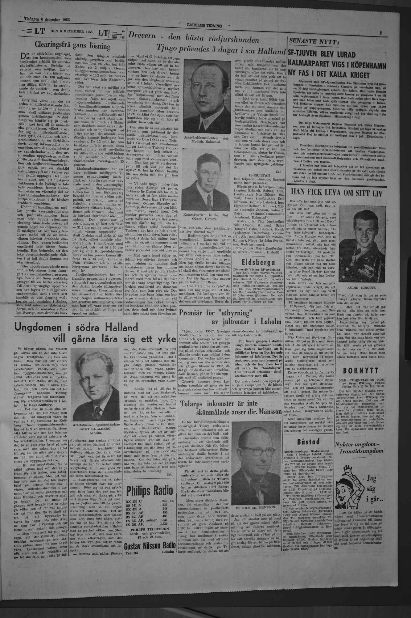 Laholms Tidning Tisdag 6 december 1955, sida 3