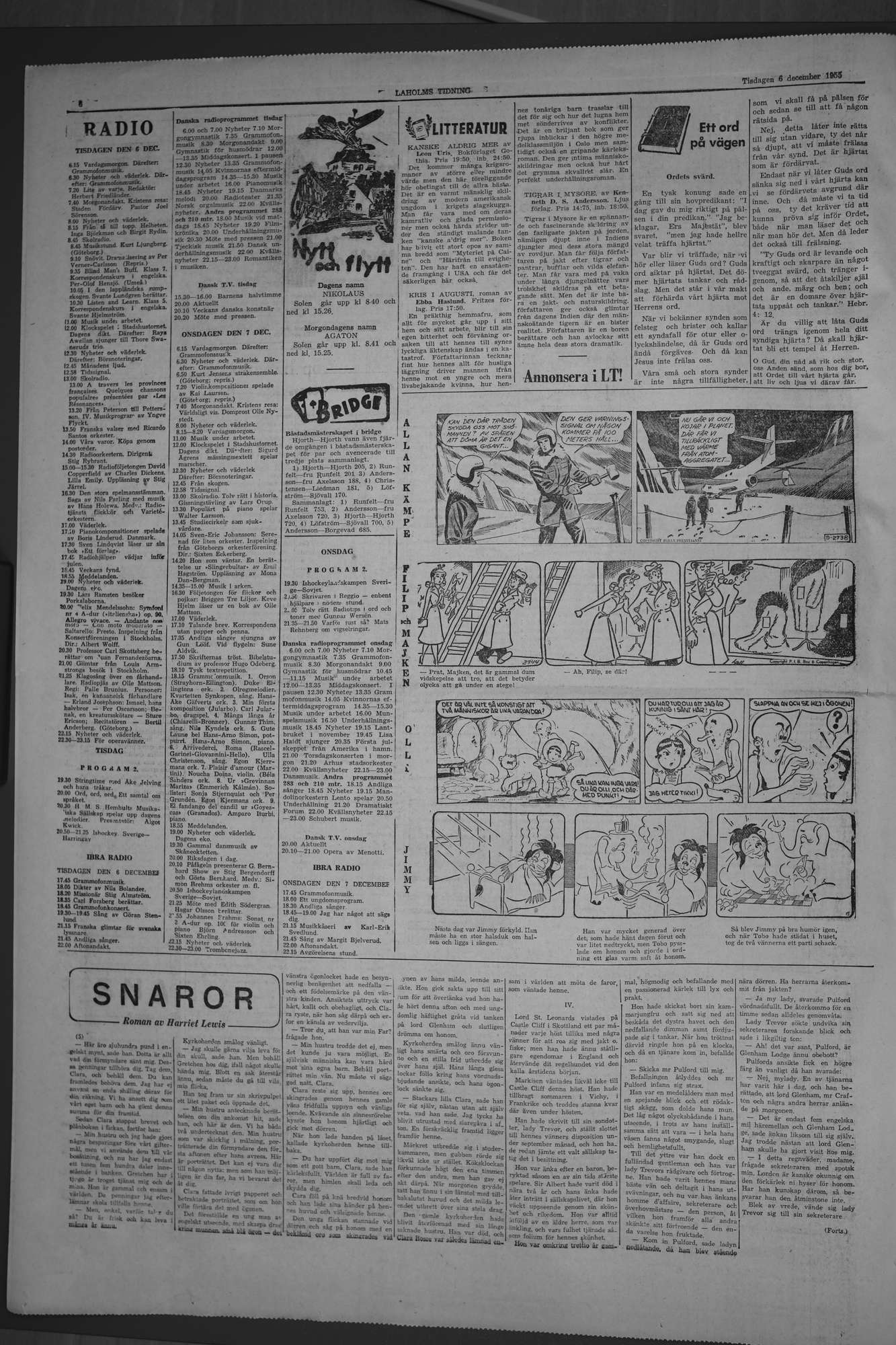 Laholms Tidning Tisdag 6 december 1955, sida 6