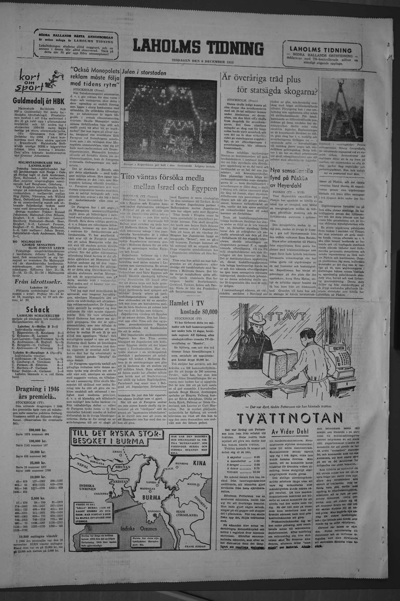 Laholms Tidning Tisdag 6 december 1955, sida 8