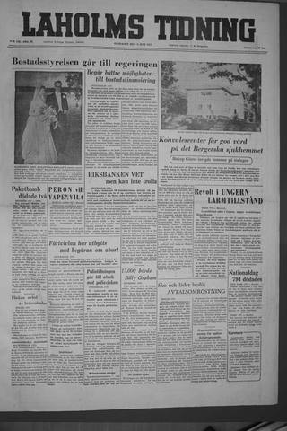 Förstasidan, Onsdag 6 juli 1955