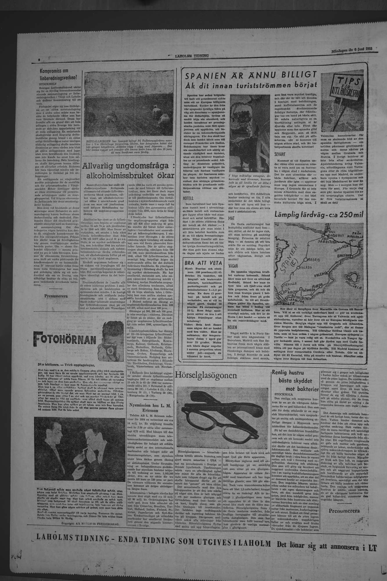Laholms Tidning Måndag 6 juni 1955, sida 6