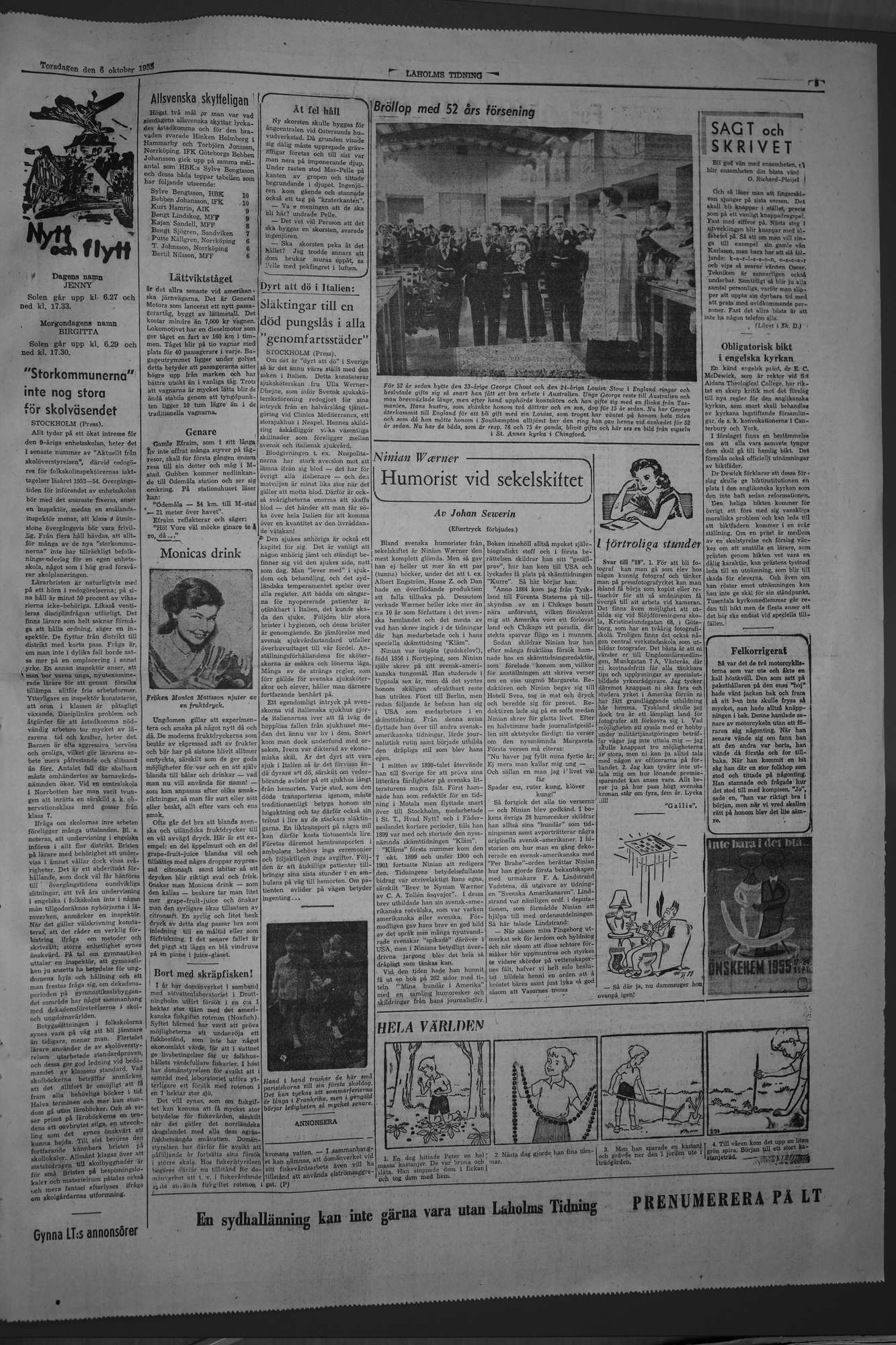 Laholms Tidning Torsdag 6 oktober 1955, sida 5