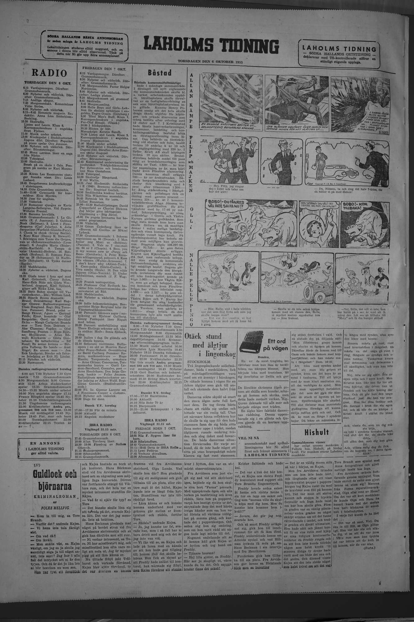 Laholms Tidning Torsdag 6 oktober 1955, sida 6