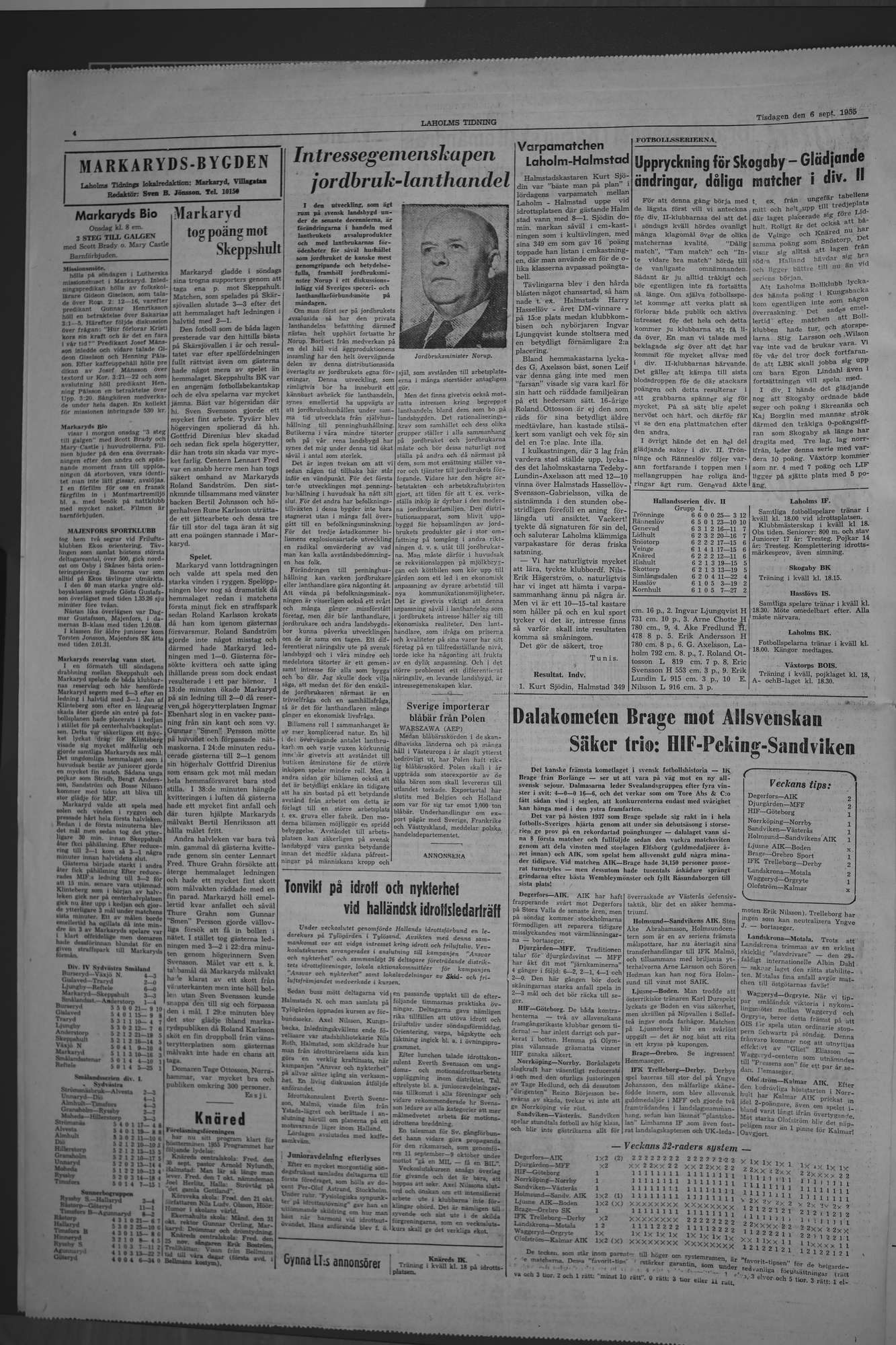 Laholms Tidning Tisdag 6 september 1955, sida 4