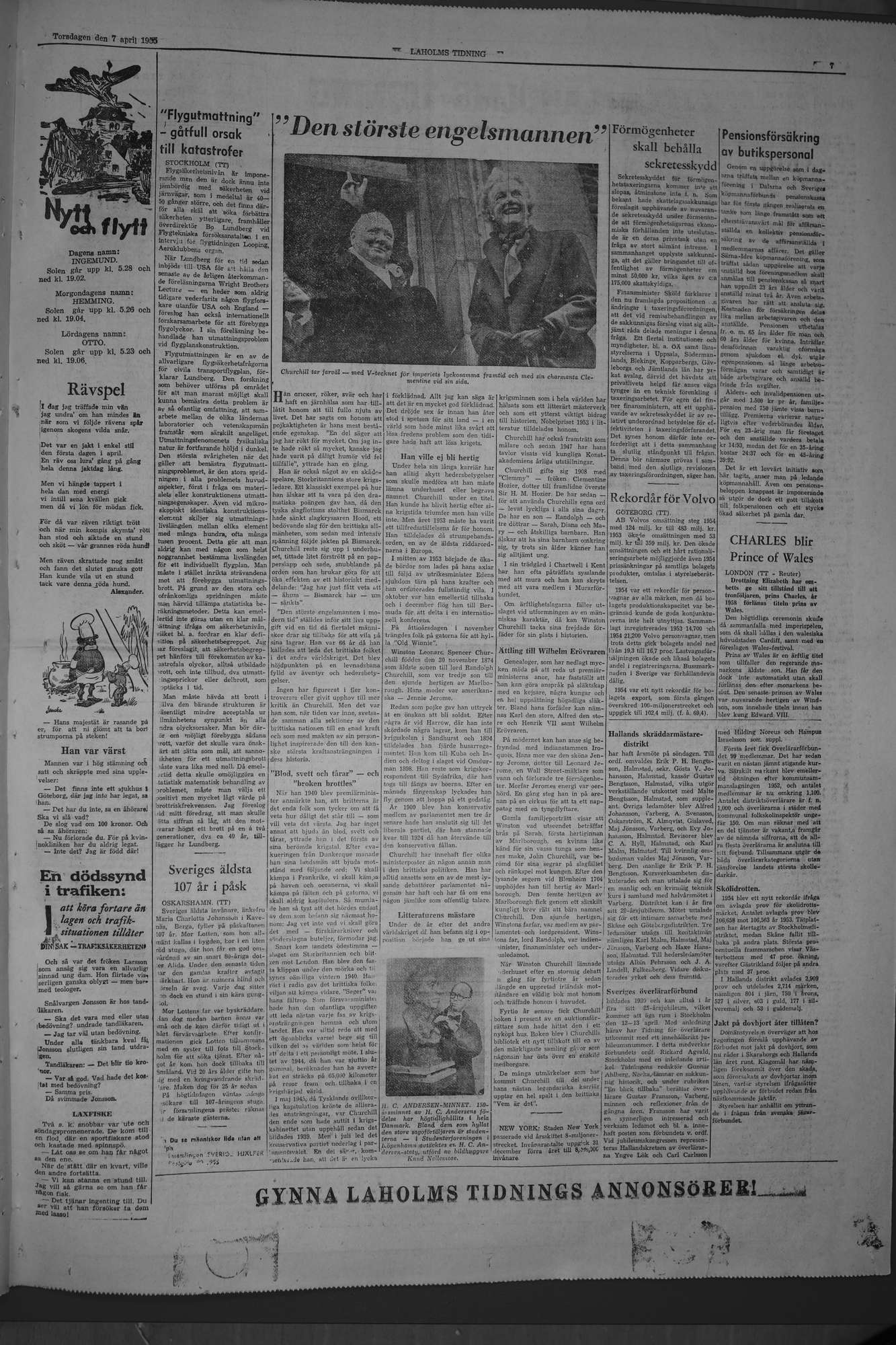 Laholms Tidning Torsdag 7 april 1955, sida 7