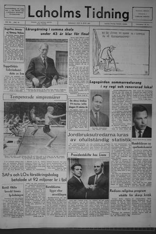 Förstasidan, Tisdag 14 juni 1966