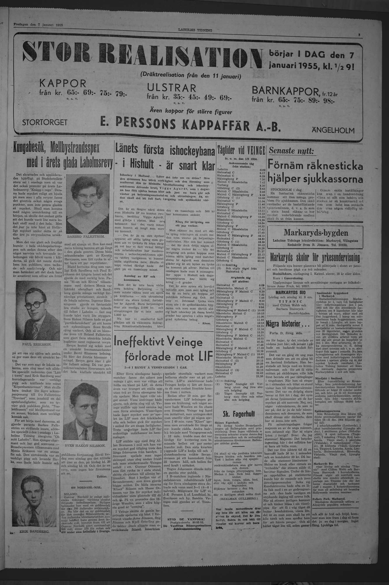 Laholms Tidning Fredag 7 januari 1955, sida 3