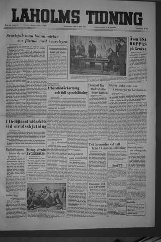 Förstasidan, Torsdag 7 juli 1955