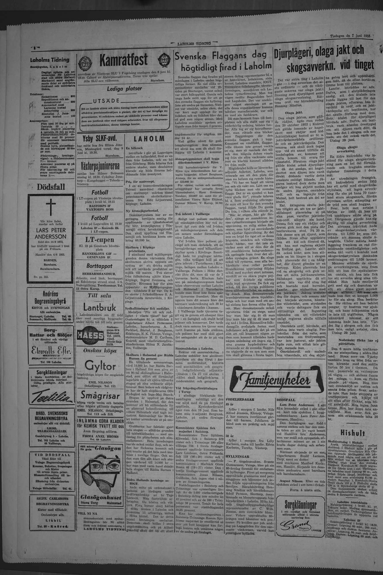 Laholms Tidning Tisdag 7 juni 1955, sida 2