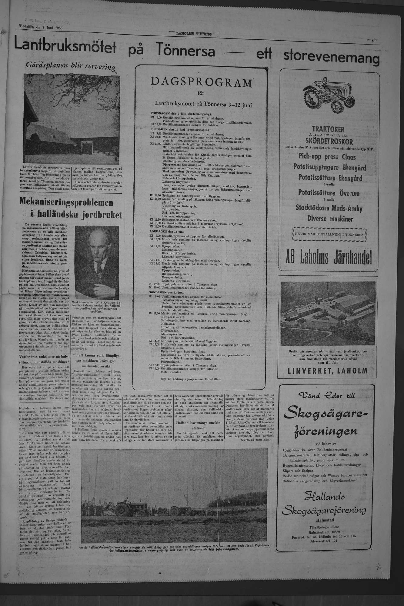 Laholms Tidning Tisdag 7 juni 1955, sida 5
