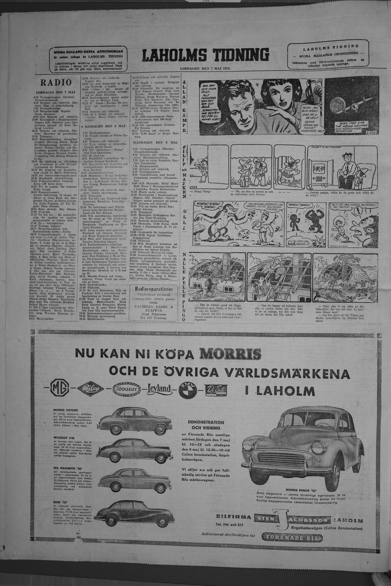 Laholms Tidning Lördag 7 maj 1955, sida 8