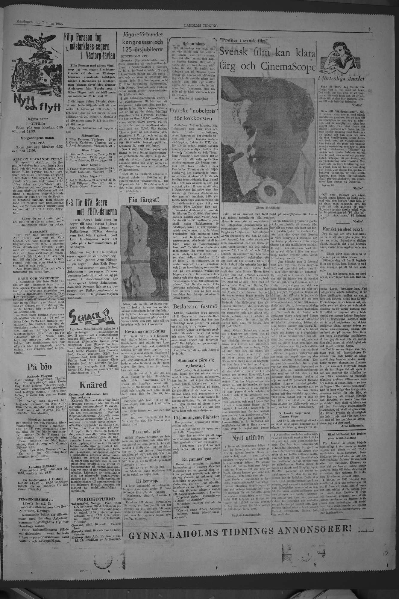Laholms Tidning Måndag 7 mars 1955, sida 5