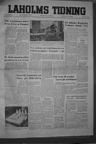 Förstasidan, Fredag 7 oktober 1955
