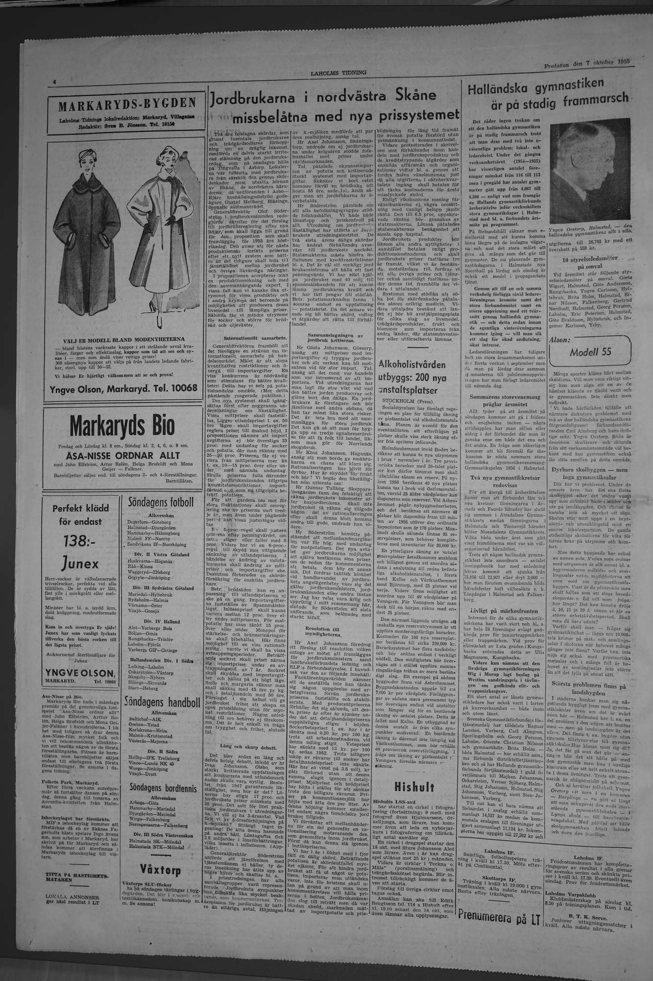 Laholms Tidning Fredag 7 oktober 1955, sida 4