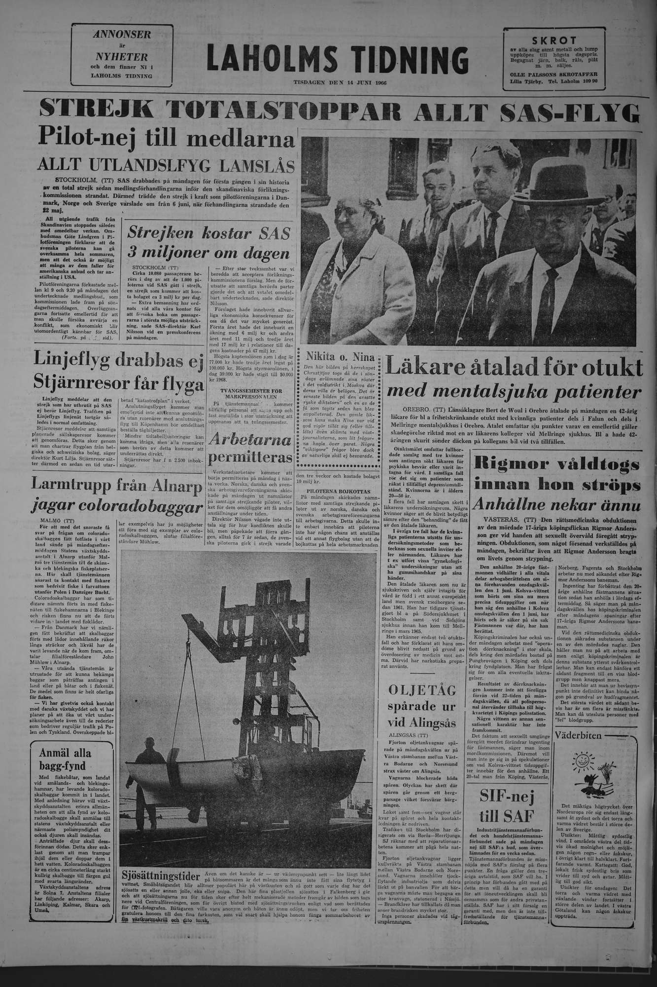 Laholms Tidning Tisdag 14 juni 1966, sida 8