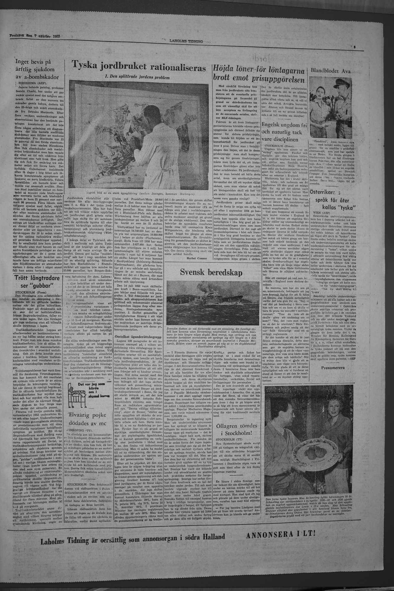 Laholms Tidning Fredag 7 oktober 1955, sida 5