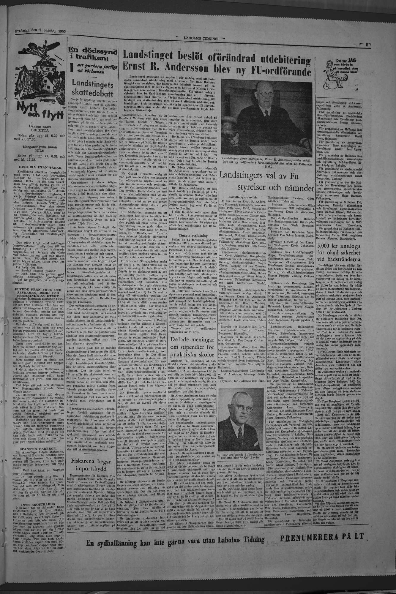 Laholms Tidning Fredag 7 oktober 1955, sida 7