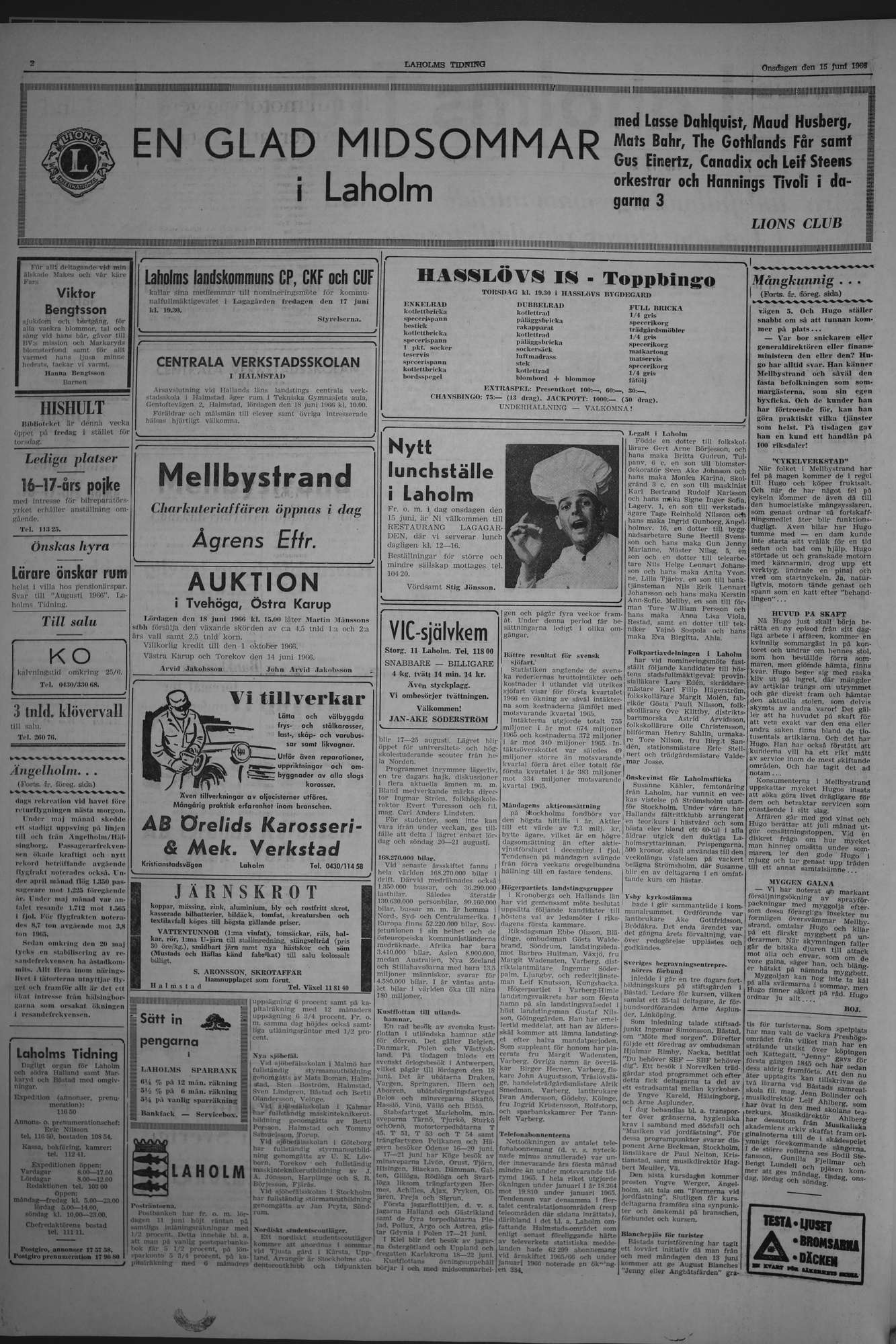 Laholms Tidning Onsdag 15 juni 1966, sida 2
